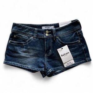 NWT Refrain Dark Wash Denim Micro Shorts